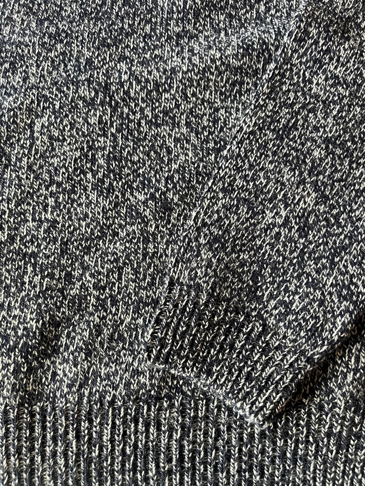Wool & Co Lupetto Mouline Quarter Zip - Navy
