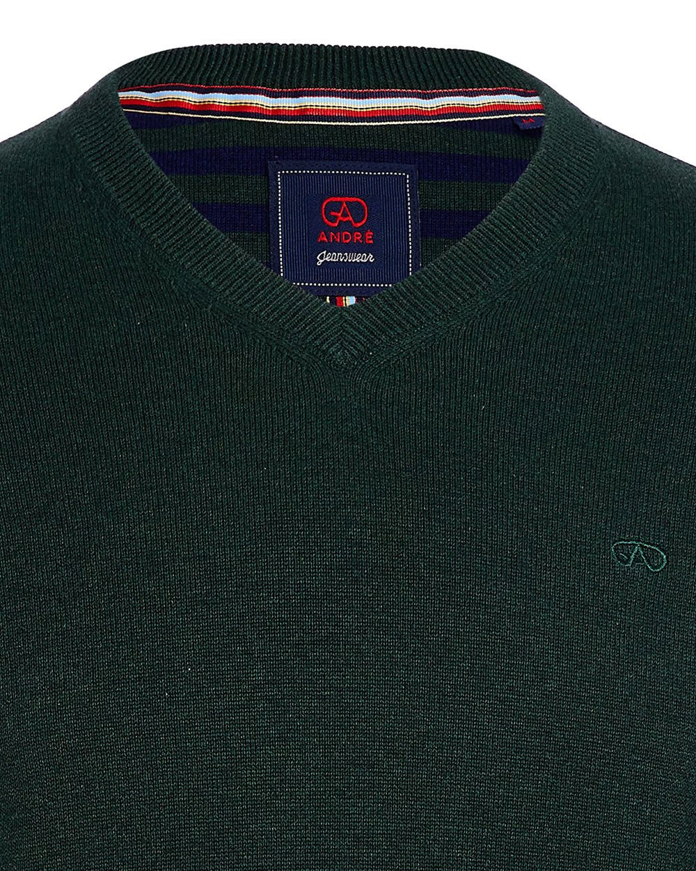 André Valencia V-Neck Jumper – Forest Green