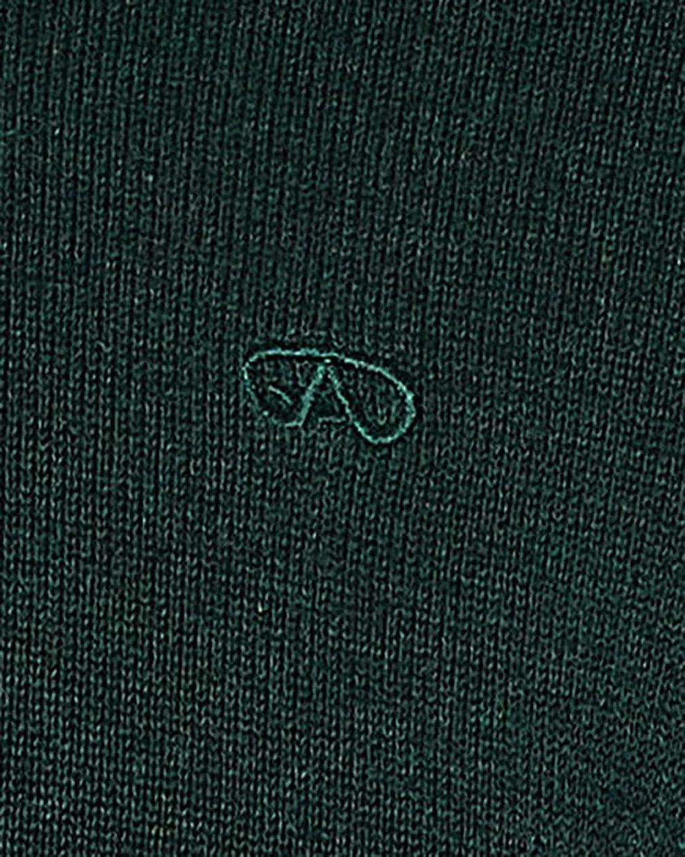André Valencia V-Neck Jumper – Forest Green