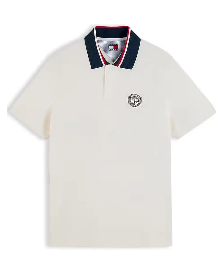 Tommy Jeans Wavy Crest Polo Shirt – White