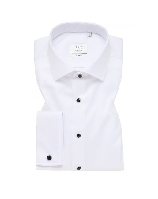 Eterna SLIM FIT Luxury Shirt in white plain