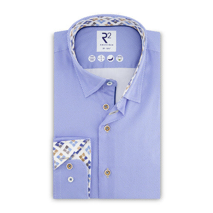 R2 Blue Bird's Eye Organic 2 PLY Cotton Shirt
