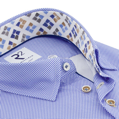 R2 Blue Bird's Eye Organic 2 PLY Cotton Shirt