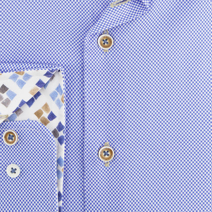 R2 Blue Bird's Eye Organic 2 PLY Cotton Shirt