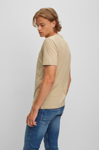 BOSS COTTON-JERSEY T-SHIRT WITH RUBBER-PRINT LOGO
