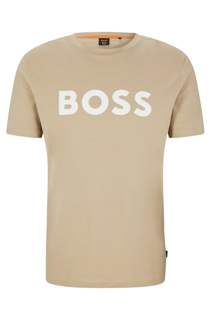 BOSS COTTON-JERSEY T-SHIRT WITH RUBBER-PRINT LOGO