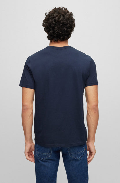 BOSS COTTON-JERSEY T-SHIRT WITH RUBBER-PRINT LOGO