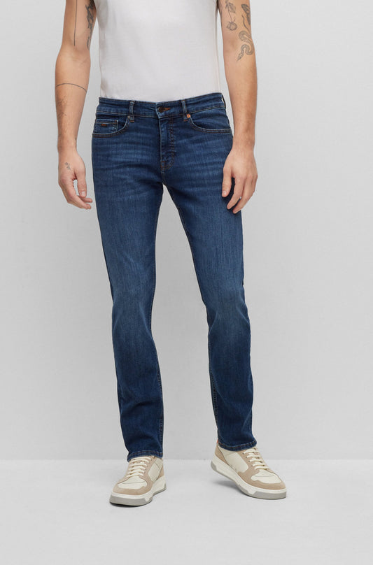 BOSS SLIM-FIT JEANS IN BLUE SUPER-STRETCH DENIM