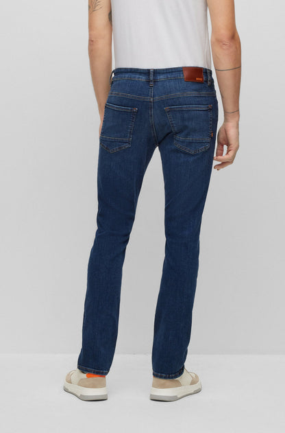 BOSS SLIM-FIT JEANS IN BLUE SUPER-STRETCH DENIM