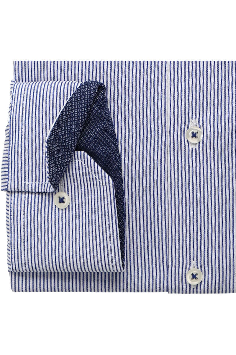 Eterna Long Sleeve Modern Fit Shirt Blue Stripe Galvin