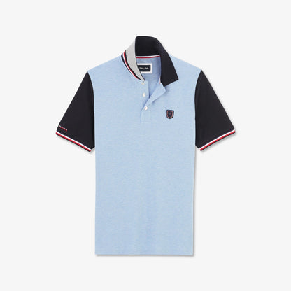 Eden Park Colour-Block Polo with Crest Logo