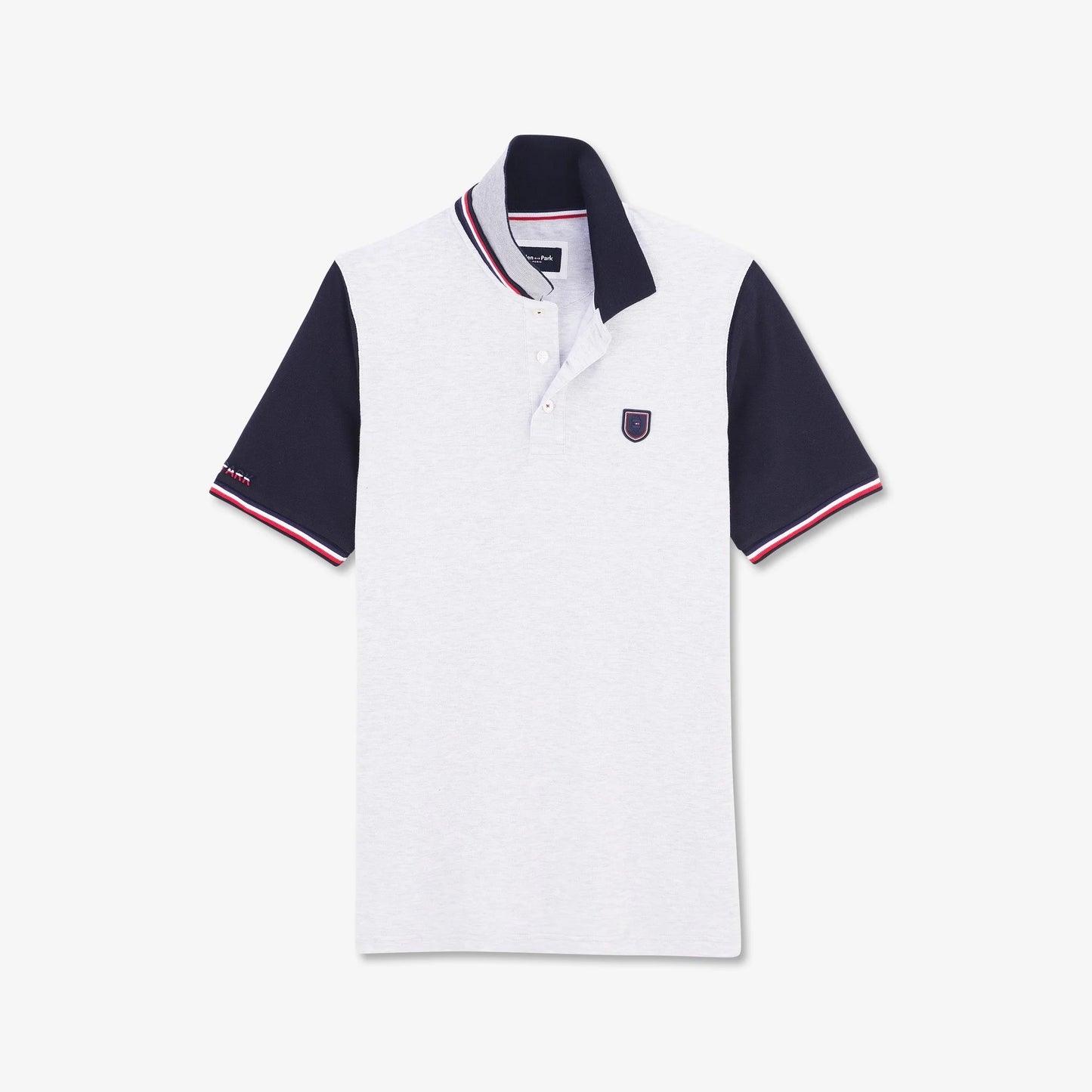 Eden Park Colour-Block Polo with Crest Logo