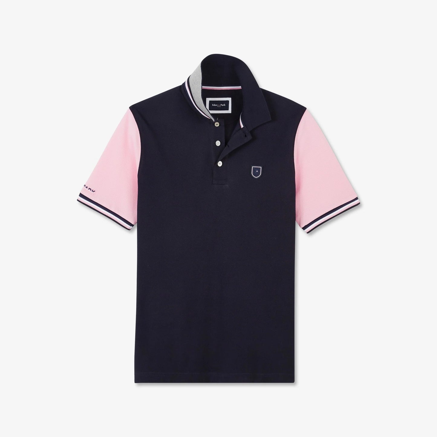 Eden Park Colour-Block Polo with Crest Logo