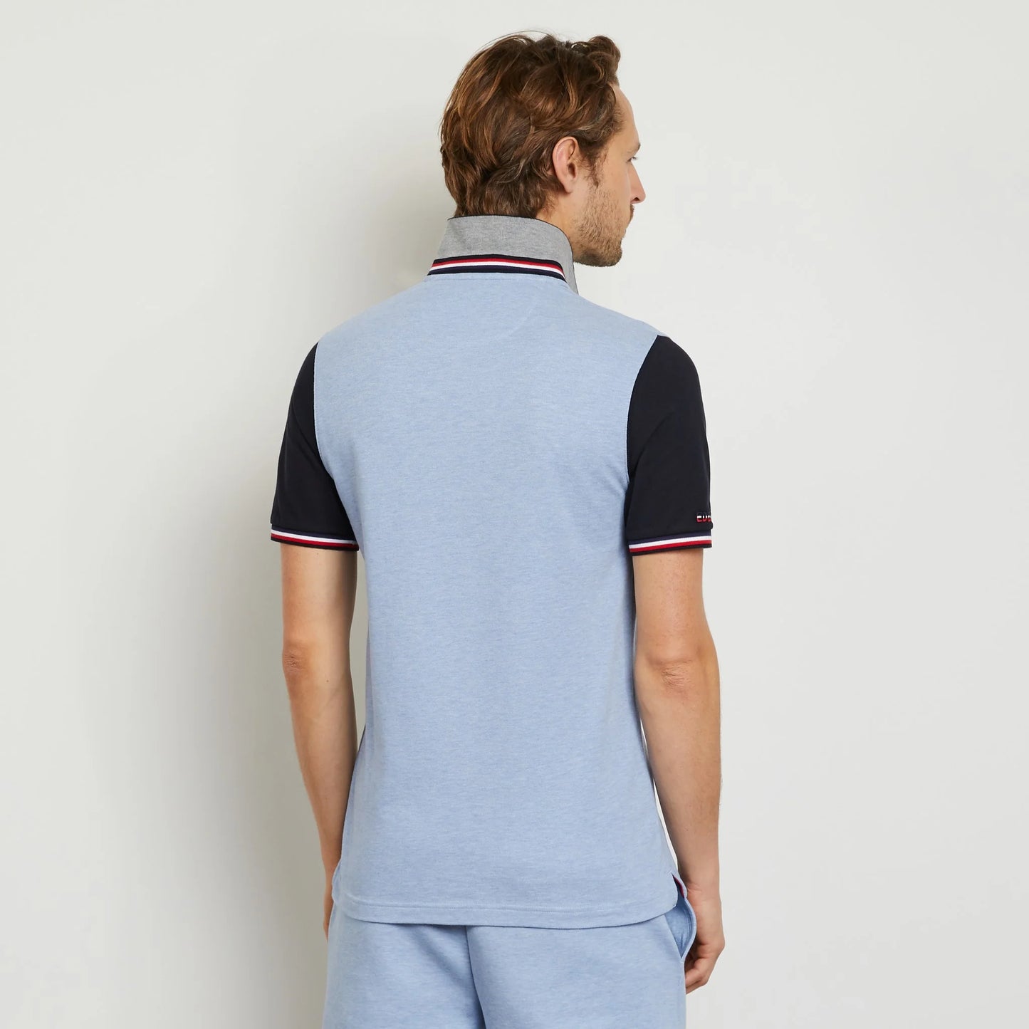 Eden Park Colour-Block Polo with Crest Logo
