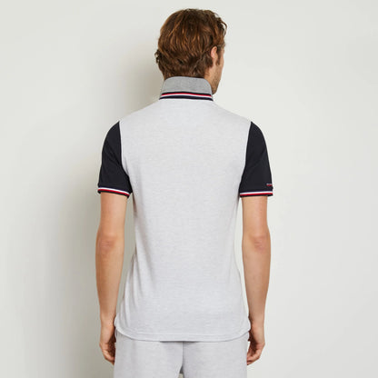 Eden Park Colour-Block Polo with Crest Logo