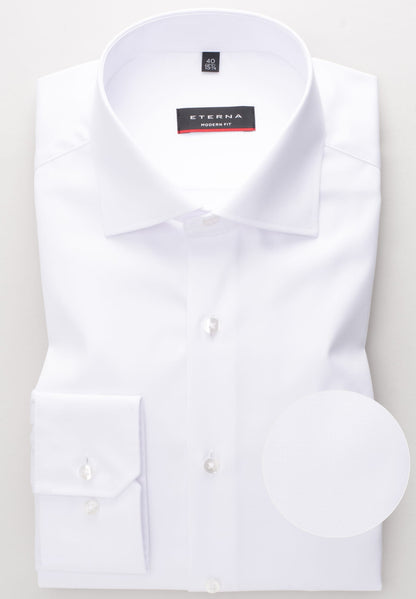 Eterna Long Sleeve Modern Fit Shirt - White